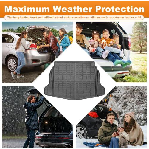 Trunk Liner  All-Weather TPE Material Waterproof Car Cargo Liner Mat, Black