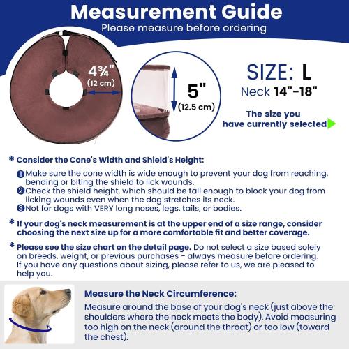 BARKLESS Dog Cone, Inflatable Dog Cone After Surgery for Large Breeds, Soft Surgery Collar with Enhanced Anti-Licking Guard Shield for Pets, Patented Protective Donut Collar