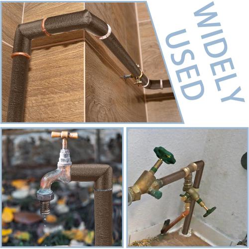 Amylove 6 Pcs 3.3 Feet Foam Pipe Insulation Foam Tube Insulating Water Pipe Pool Swim Noodles Pre Slit Heat Preservation Pipes Covers for Tubing Outdoor Winter Freeze Protection(Brown,1.5 Inch)