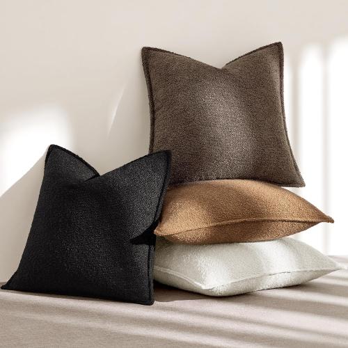 MIULEE Pack of 2 Decorative Textured Boucle Throw Pillow Covers 12x20 Inch Dark Brown Broadside Thick Boho Lumbar Pillows for Farmhouse Accents Sofa Couch Bedroom Living Room Home Decor