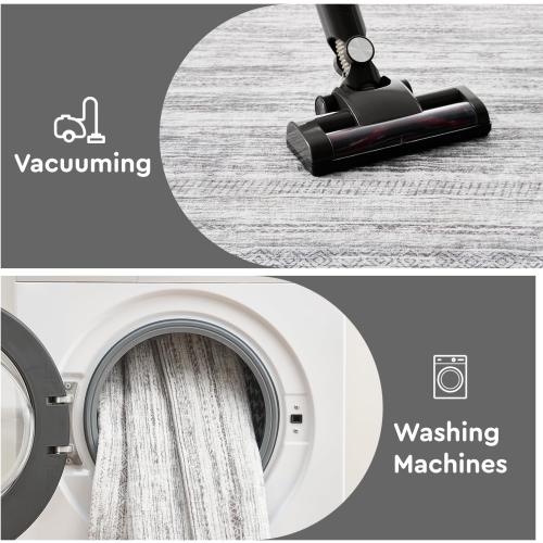 Small Area Rug-2x3 Entryway Rug Non Slip Washable Low Pile Indoor Door Mat Neutral Distressed Boho Moroccan Entrance Rugs Carpet for Bedroom Kitchen Powder Room Front Porch Bathroom, Grey