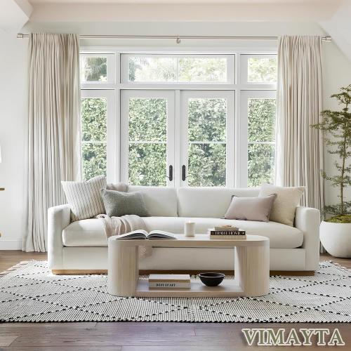 1 1/8 Inch Diameter Curtain Rods 36 to 72 Inches(3-6ft), Telescoping Heavy Duty Large Drapery Rod with Adjustable Aluminum Alloy Bracket, Solid End Caps for Windows Patio Decoration, Brushed Nickel