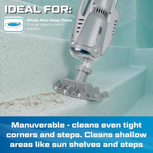 POOL BLASTER Pro 1000 Commercial Pool Vacuum for Inground Pools, Cordless Portable Heavy Duty Power, Up to 2 Hr Runtime, Sealed Rechargeable Battery, Filter Bags for Professional Clean, Rechargeable