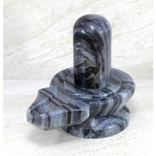 Size 5.25 Color Grey Black Marble Stone Shiva Lingam Shiv Ling Idol Murti Statue (5.25 Grey)