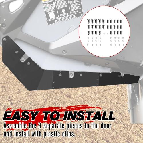 A & UTV PRO Rear Wheel Well Block Offs and Lower Door Trim Panels for Polaris RZR PRO XP 2020-2025, Rear Splash Guard Fender Flares Mudguard with Lower Door Valance Trim Accessories, 2 Door