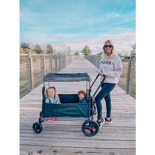 Radio Flyer Wagon for Kids, Baby Stroller, Outside Toys for Toddlers 1-3, Rolling Cart, Beach Cart with Wheels, Trav'ler Stroller Wagon with Protective Cover, for Ages 1  Years