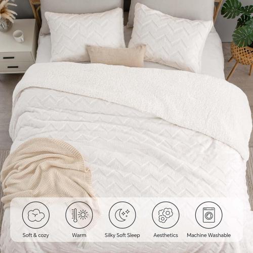BEDELITE Fluffy Twin Comforter Set - Super Soft Sherpa Beige Comforter for Twin Size Bed, Luxury Warm Bedding Set for Winter, Fuzzy Bed Set 2 Piece (1 Comforter, 1 Pillowcase)
