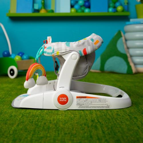 Bright Starts Learn-to-Sit Baby Floor Seat, 2-Positions Grow with Infant, Portable Baby Chair, Includes Sensory Toys, Unisex, 4-12 Months, Playful Paradise