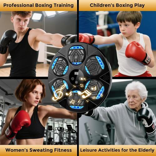 LOLBOX 2026 Music Boxing Machine for Adults and Kids, Smart Bluetooth Boxing Training Equipment with Gloves Wall Mounted, Workout Punching Machine for Home,Office and Gym
