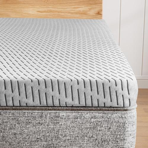Bamboo Mattress Topper Twin Size 3 Inch, Cooling Gel & Bamboo Charcoal Memory Foam Mattress Topper for Back Pain Relief, Firm Dual-Layer Foam Bed Pad with Removable Cover College Dorm