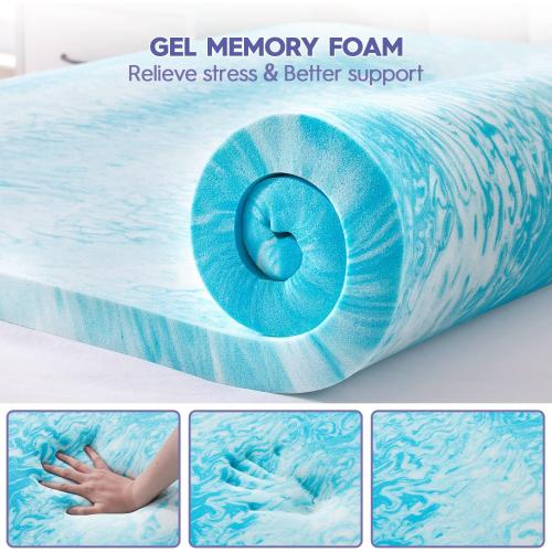 ABENE King Size Dual Layer 3 Inch Memory Foam Mattress Topper, 2 Inch Memory Foam Bed Pad Plus 1 Inch Down Alternative Pillowtop Mattress Pad Cover, Plush Soft Bed Topper for Back Pain Relief