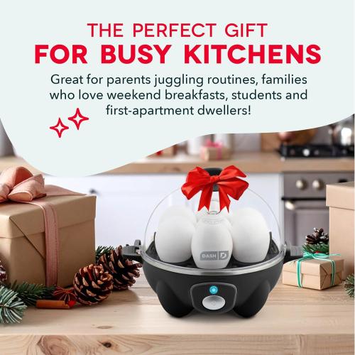 Dash Rapid Egg Cooker - Boiler, Poacher & Steamer - Includes Measuring & Recipe Guide - Dishwasher Safe - BPA Free - Holds 7 Eggs, Black