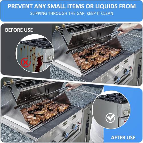 Tonhui Stainless Steel Stove Gap Covers, Kitchen Stove Counter Gap Filler, Stove Guard Counter Gap Cover Length 25.4 Heat Resistant for Years of Use - 2 PCS (Left and Right)