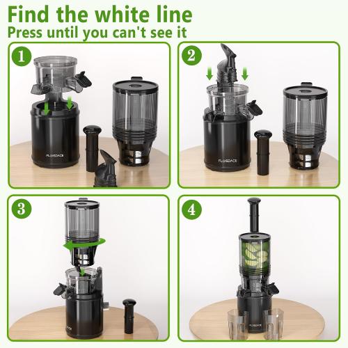 Cold Press Juicer – 6.5 Extra Large Feed Chute Fit Hands-Free Electric Masticating Juicer Machine, 350W Slow Masticating Juicer Machine for Whole Fruit and Vegetables – Easy Cleanup & Assembly.