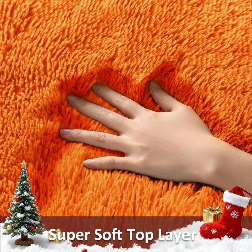 Ophanie Orange Large Rugs for Living Room Bedroom, Fluffy Fuzzy Furry Carpet, Plush Soft Shaggy Bedside Indoor Floor Area Rug for Kids Girls Boys Baby Teen Dorm Nursery Home Decor Aesthetic
