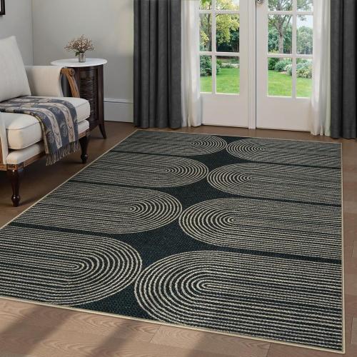 Rainbow Easy Jute Rug Washable Area Rugs for Living Room Patio Farmhouse