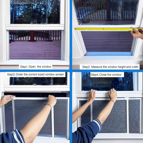 Expandable Window Screens for House Windows 20 H x 28-53 W inches - 2 Pack Large Adjustable Window Screens, Ideal Replacement Window Screens