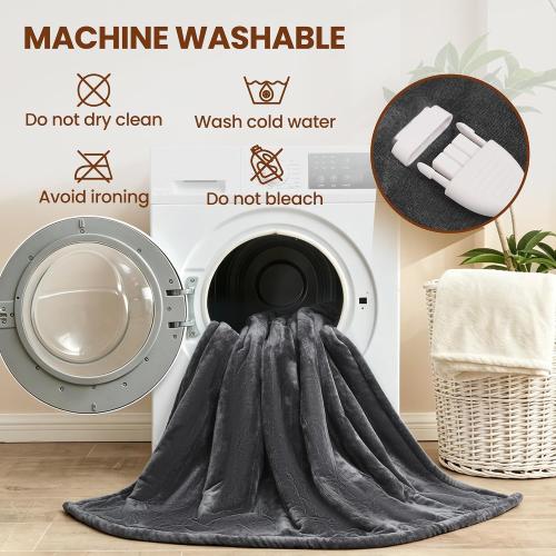 Electric Heated Blanket Throw 50x60, 8 Heat leavls and 1-8H Auto Off