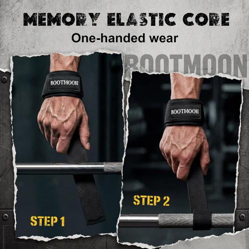 Lifting Wrist Straps for Weightlifting, One-Hand Snap Lock