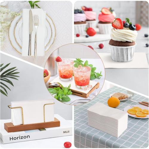 200 Linen-Feel Guest Towels Cloth-Like Hand Towels Disposable Bathroom Napkins Thicken Guest Towel Soft, Absorbent 12 x 17 for Bathroom, Kitchen, Wedding Reception or Dinner Party