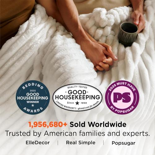 Bedsure GentleSoft White Throw Blanket for Couch - Mothers Gifts Day Birthday Gifts for Women Mom Her, Soft Cozy Fleece Throw Blanket for Girl, Room Home Bedroom Spring Decor, Off White, 50x60 Inches