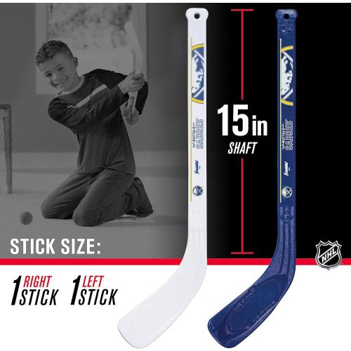 Franklin Sports NHL Mini Hockey Stick Set - NHL Team Knee Hockey Stick and Ball Set - Two Player Stick Set - Great Toy for Kids