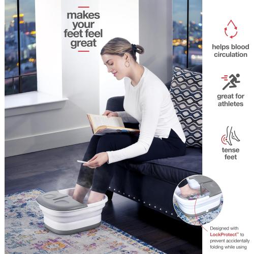 Medical king Foot Spa with Heat and Massage and Jets Includes A Remote Control A Pumice Stone Collapsible Foot Spa Massager with Heat and Massage Bubbles and Vibration