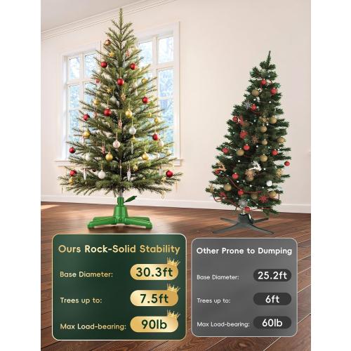 DG-Direct 360° Rotating Christmas Tree Stand, Up to 7.5ft, 90lb Artificial Christmas Tree, Fits 0.8–1.5 Tree Poles, Spinning Christmas Tree Stand, Christmas Tree Revolving Base with Remote Control