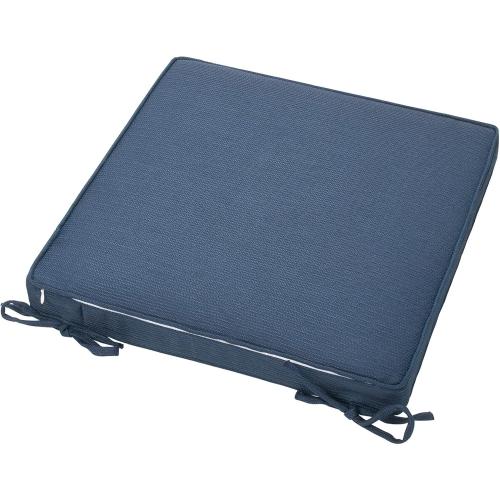 Magpie Fabrics Indoor Outdoor Waterproof Square Chair Cushion, 18 x 18 x 2.5, 2 Pack, Water Resistant Seat Cushions, for Patio Garden Office, Navy