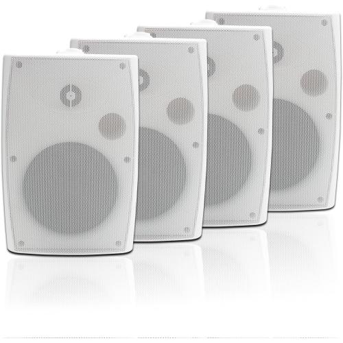 STUDIOFINIX 6.5 Inch Outdoor Speakers Wall-Mounted 800W - Waterproof and High-Performance Audio Solution for Indoor/Outdoor,Home,Patio,Garden,Backyard(4 Passive Speakers Bundle/White)