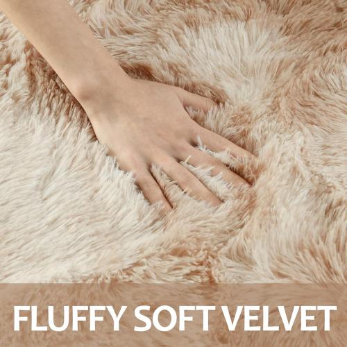 Hutha 4x6 Large Area Rugs for Living Room, Super Soft Fluffy Modern Bedroom Rug, Tie-Dyed Beige Indoor Shag Fuzzy Carpets for Girls Kids Nursery Room Home Decor