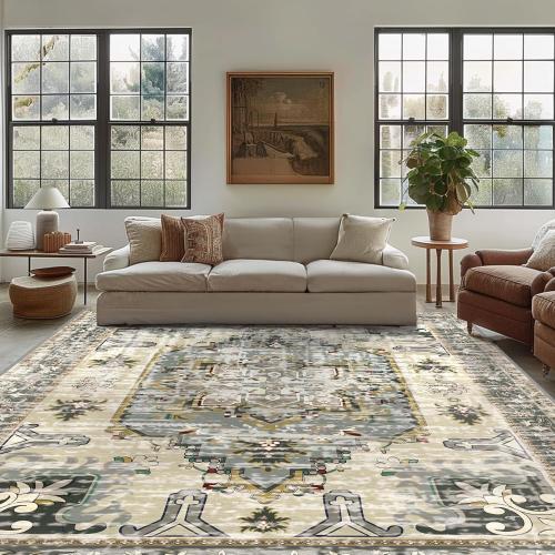 Area Rugs 8x10 Living Room - Machine Washable Rug Large Floor Carpet for Bedroom Dining Room Home