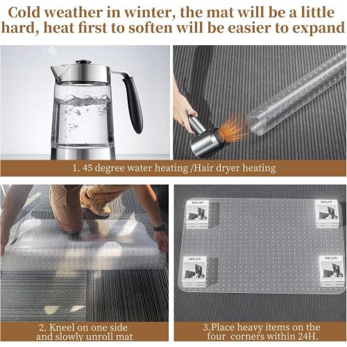 MESHDO Office Chair Mat for Carpet, 48 X 48 X 0.09 Desk Chair Mat for Carpet Floors, Clear and Thick Rolling Computer Chair Mats with Non-Slip Studded for Home and Office Low Pile Carpets