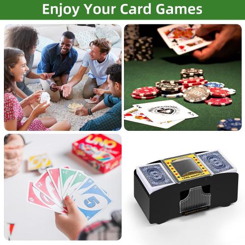 Automatic Card Shuffler 1/2/4/6 Decks,Battery Operated Electric Playing Card Shuffler for UNO,Casino Card Game,Poker,Phase 10,Blackjack,Texas Hold'em,Home Card Games