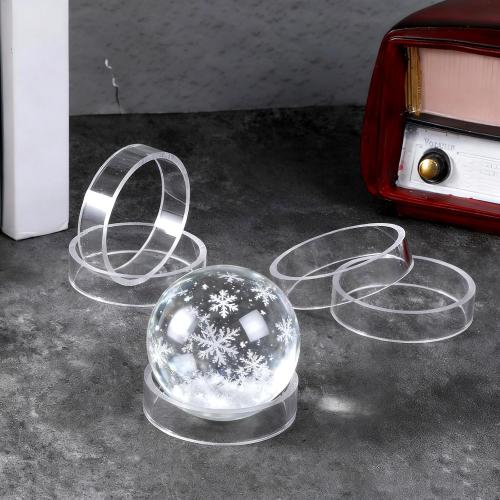 6 PCS 2.6 Inch Clear Sphere Display Stand, Clear Plastic Sport Ball Holder Acrylic Round Clears Soccer Ball Display Rack Stand Sphere Holder for Spheres Football Basketball Volleyball Soccer Softball
