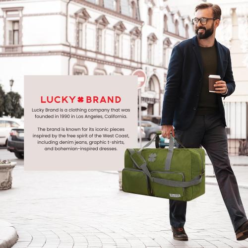 Lucky Travel Duffel Bags 85L, Gym Bag, Travel Bag & Large Duffle Bag for Men, Foldable Overnight Weekender Bags for Women & Men with Adjustable Shoulder Strap, Loden Green