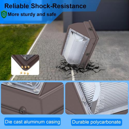 120W LED Wall Pack Lights Dusk to Dawn with Photocell, 15000 LM 5000K Super Bright Outdoor Wall Packs, Commercial IP65 Waterproof Outside Security Lighting (4 Pack)