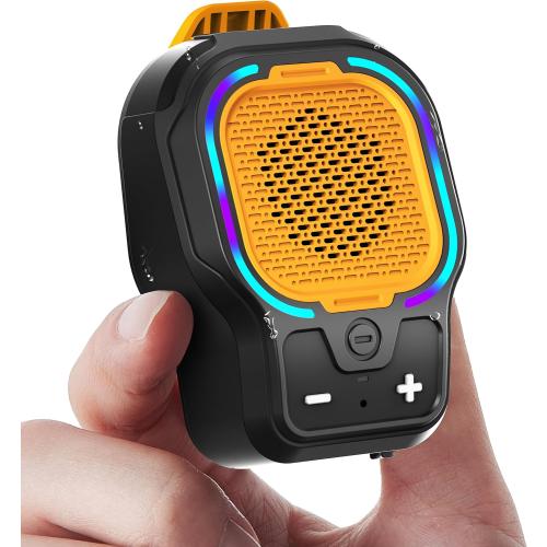 Wearable Bluetooth Speaker, Magnetic Clip-on Portable Wireless Speaker, HiFi Sound Loud Mini Speaker with 3 Light Modes, ENC Mic for Hands-Free Calls Music, Lightweight for Outdoor Sports Work Gift