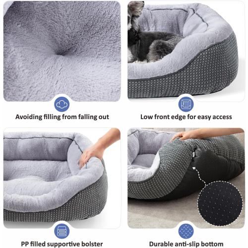 INVENHO Small Dog Bed for Small Dogs, Cat Beds for Indoor Cats Washable, Orthopedic Dog Bed, Warming Soft Calming Sleeping Puppy Bed Durable Pet Bed with Anti-Slip Bottom S(20x19x6)