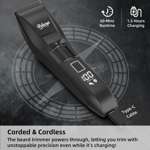 Beard Trimmer for Men Adjustable: Professional Cordless Trimmer with 20-Length Dial – Waterproof Hair Clippers w/Stainless Steel Blades for Beard, Mustache & Face Grooming – Gifts for Dad & Him