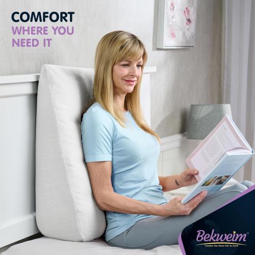 Bed Wedge Pillow for Sleeping with Memory Foam and Ultra Comfortable Topper - Wedge Pillow for Sleep Apnea, Acid Reflux Relief, Gerd, After Surgery and Back Pain Relief (White)