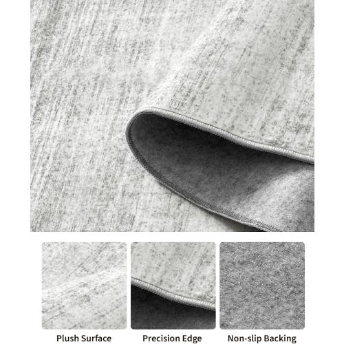 Art&Tuft 2'6x12 Runner Rug Non Slip, Washable Rug Runners for Hallways,Grey