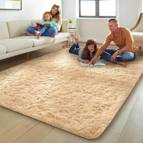 Ophanie Beige Rugs for Living Room Bedroom, 5x8 Fluffy Fuzzy Furry Carpet, Plush Soft Shaggy Bedside Indoor Floor Area Rug for Kids Girls Boys Baby Teen Dorm Nursery Home Decor Aesthetic