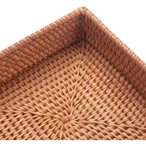 Rattan Napkin Holder Square, Napkin Holders for Paper Napkins, 7.5 x 7.5 x 2.5, Wicker Napkin Tray, Woven Guest Towel Holder for Restaurant/Kitchen/Bathroom Napkin Holder for Table