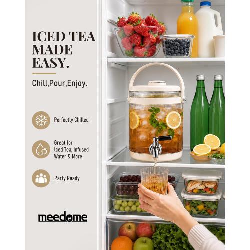 3L Electric Kettle & Beverage Dispenser with Infuser, Spigot - All-in-One Health Pot for Iced Tea/Coffee, Temperature Control, Glass Pitcher - Home & Office Use