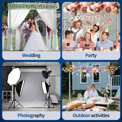 Pipe and Drape Backdrop Stand, 10x10ft Heavy Duty Adjustable Backdrop Frame with Metal Base, Background Holder for Parties Photography Wedding Photoshoot Decoration