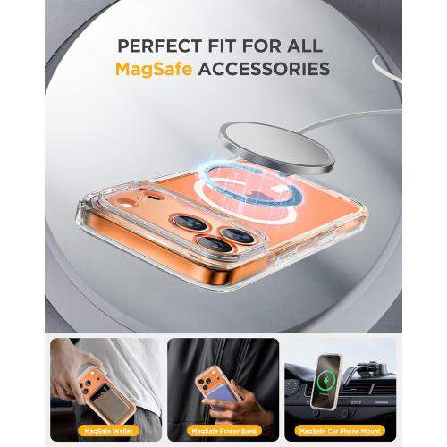 Miracase Magnetic for iPhone 17 Pro Case 6.3 [Compatible with MagSafe] Full-Body Phone Case with Built-in Glass Screen Protector & Camera Control,Drop Proof iPhone 17 Pro Cover, Clear