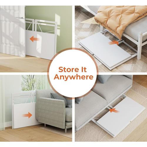 Harper white 100*50*72 cm Folding Desk White Desks, Foldable Computer Desk Spaces Saving Writing Table for Bedroom, Home Office, Dorm, Apartment, Kids