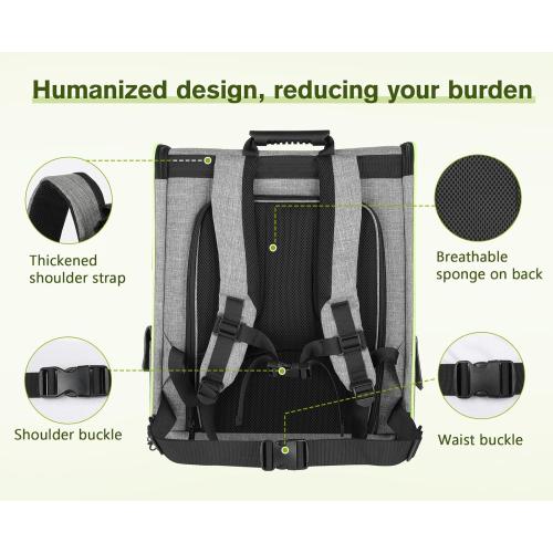 Grey Pecute Cat Carrier Backpacks, Expandable Cat Backpack with Breathable Mesh, Pet Carrier Backpack for Cats Small Dogs Puppies, Dog Carrier Backpack Great for Travel Hiking Camping Outdoor