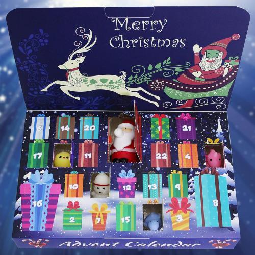 24pcs Advent Calendar 2025 for Kids, Christmas Calendar Countdown with 24PCS Various Cute Relief Stress Toys, 3 Pinch to Bubble Toys & 21 Mochi Squishy for Boys Girls
